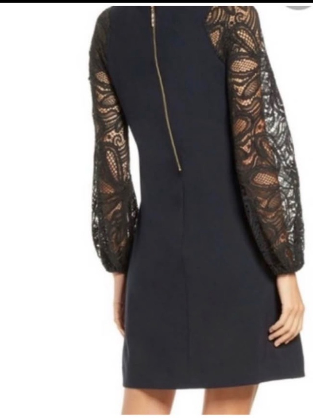 Lilly Pulitzer Gali black lace sleeve dress, size XL - Picture 2 of 6